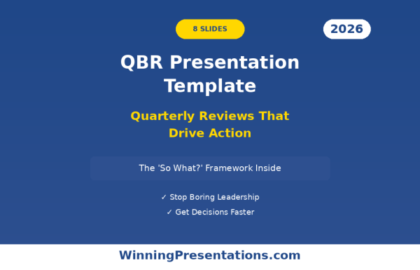 QBR presentation template 2026 - 8-slide structure for quarterly business reviews that drive action with the So What framework