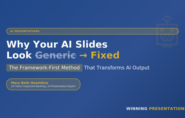 Why AI-generated slides look generic - the framework-first fix for executive-quality presentations