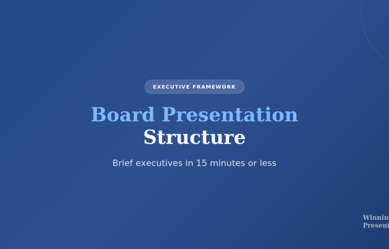 Board presentation structure - how to brief executives in 15 minutes or less