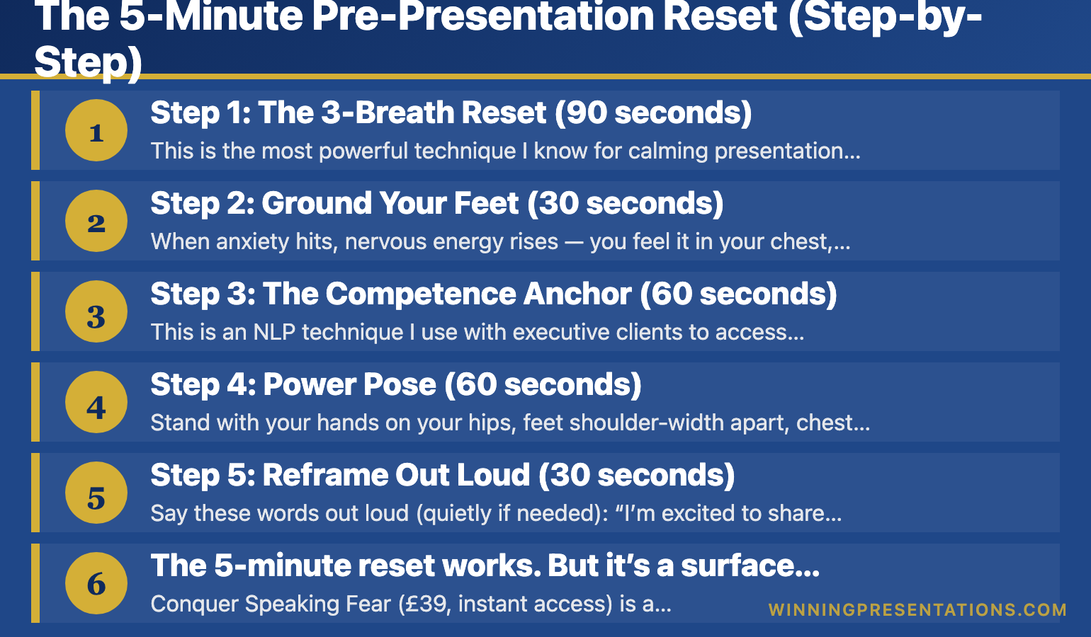 Infographic for: calm nerves before presentation (image 1)