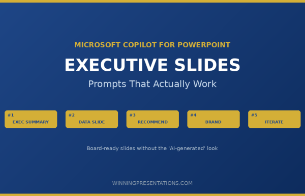 Copilot executive slides - prompts that generate board-ready PowerPoint presentations