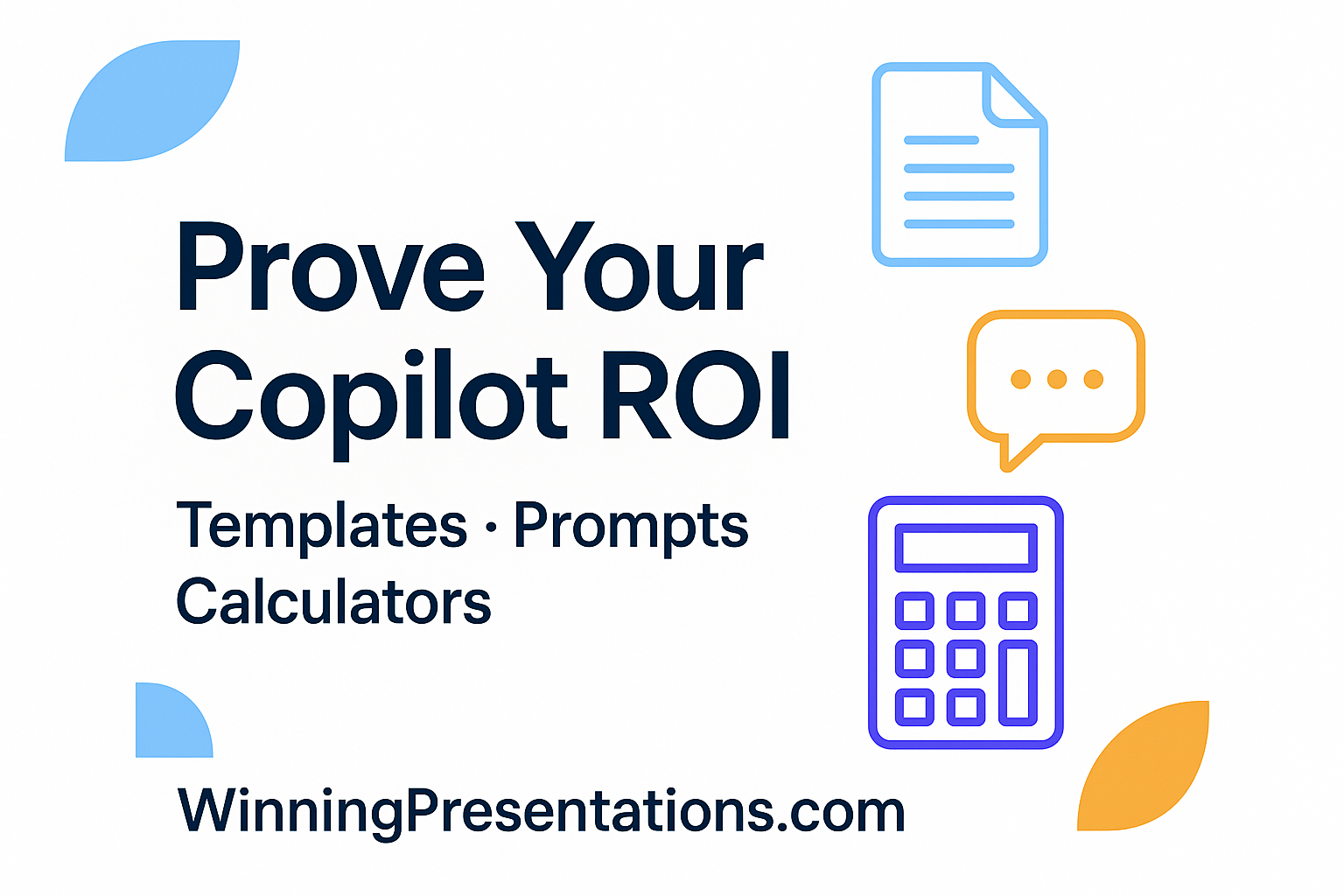 Call-to-action image promoting Copilot ROI guides and templates